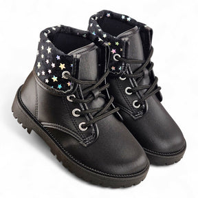 Bota Molekinha Detalhe Veludo Estrelas