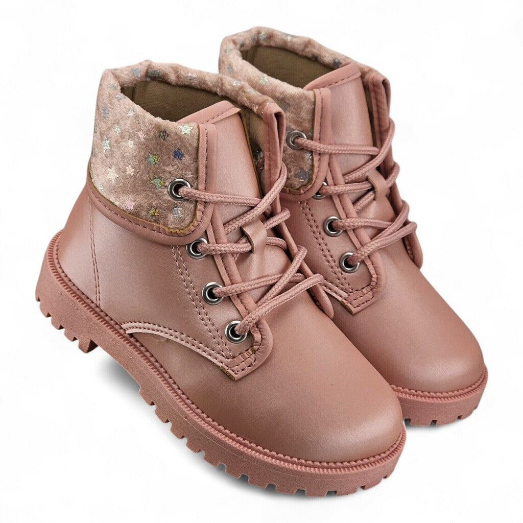 Bota Molekinha Detalhe Veludo Estrelas