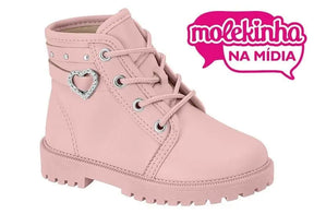 Bota Tratorado Infantil Molekinha Coração Preta
