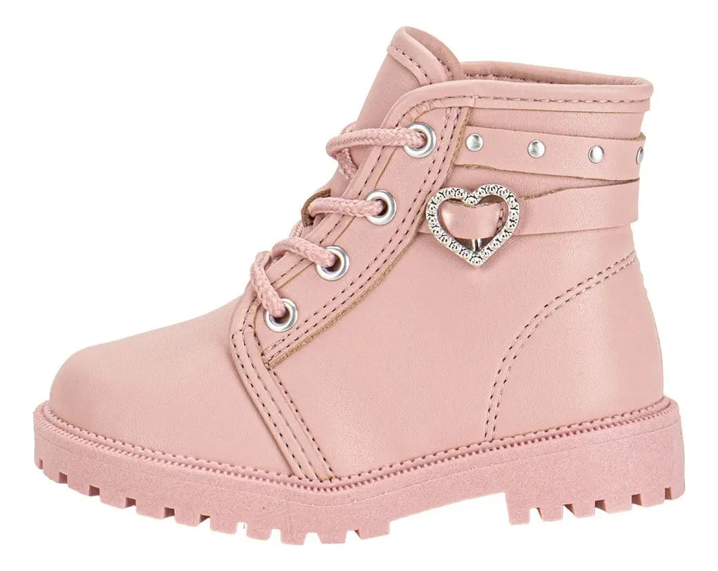 Bota Tratorado Infantil Molekinha Coração Preta