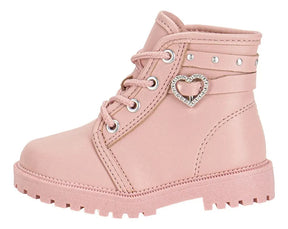 Bota Tratorado Infantil Molekinha Coração Preta