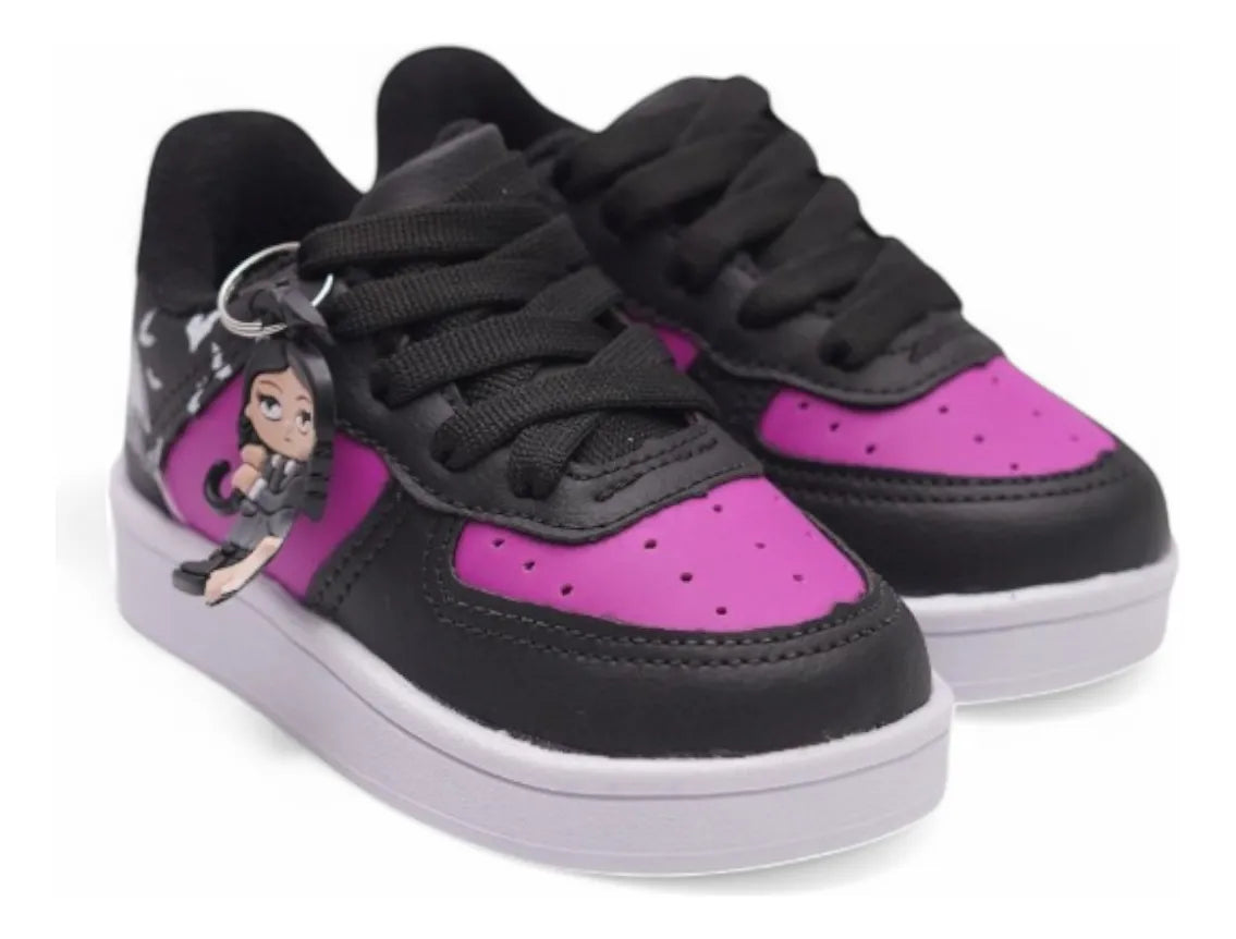 Tênis Infantil Meninas Wandinha Lançamento Com O Chaveirinho