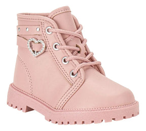 Bota Tratorado Infantil Molekinha Coração Preta